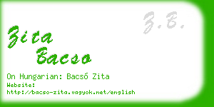 zita bacso business card